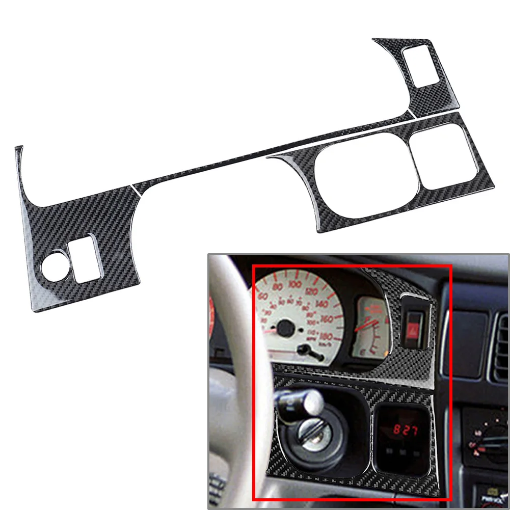 Car Main Drive Dashboard Panel Cover Trim LHD For Toyota Tacoma Special Edition 2001 2002 2003 2004 Carbon Fiber Pattern 4Pcs