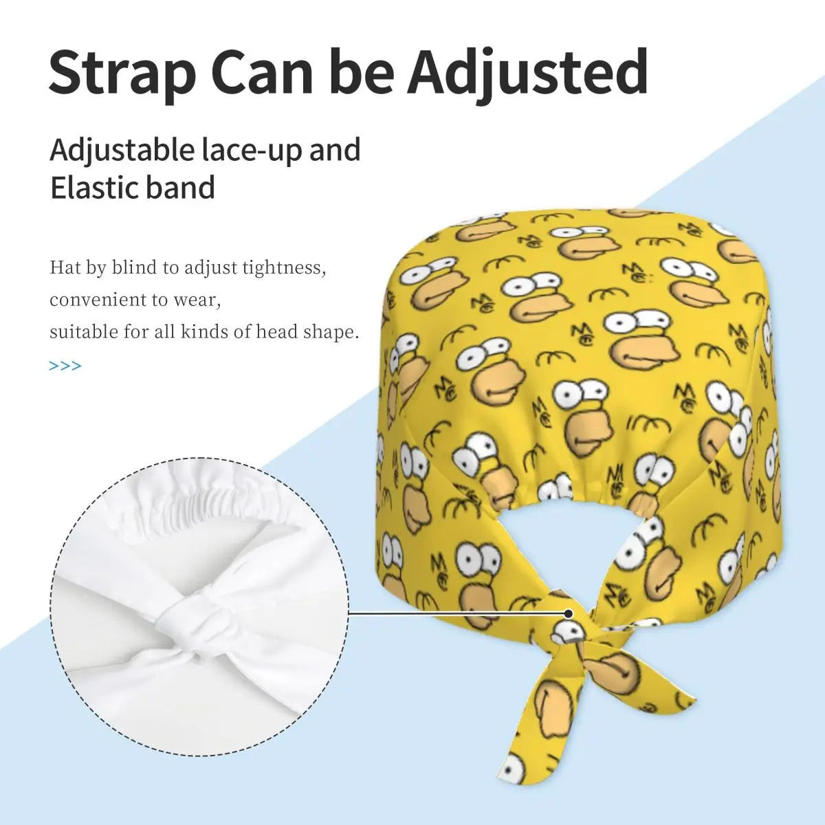 مخصص قابل للتعديل سمبسنز ماجي قبعة العمل النساء الرجال فرك قبعات فرك التمريض طبيب الجراح قبعة للممرضة