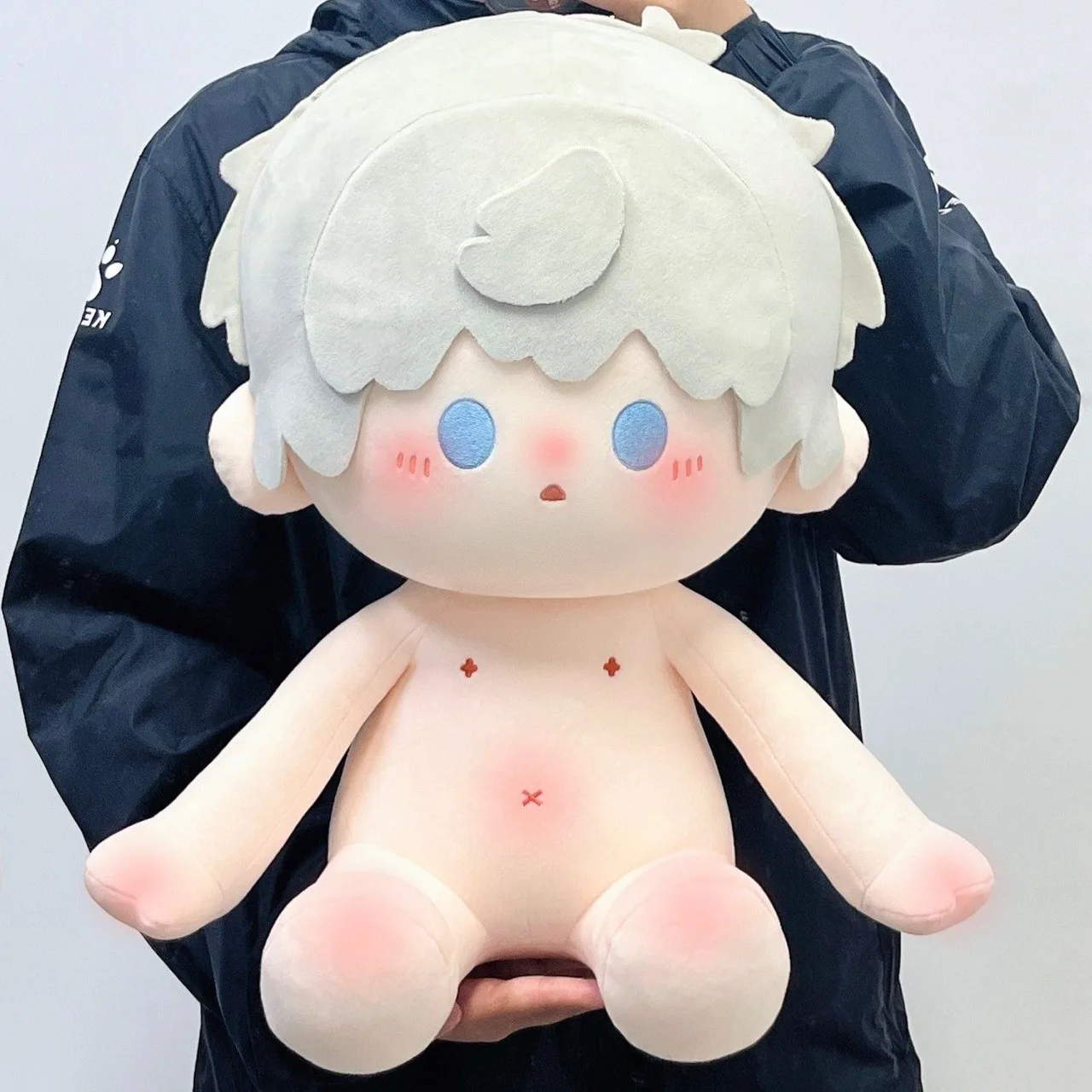 

Anime Love and Deepspace Xavier Cosplay Fluffy Cotton Puppet Cartoon Fuzzy Maumet Sitting Posture Naked Baby Toys Xmas Gift