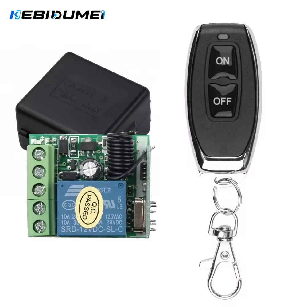 DC 5V 12V 433Mhz RF Wireless Remote Control Switch 10A Relay Receiver Module ON OFF Transmitter For LED Access Door System