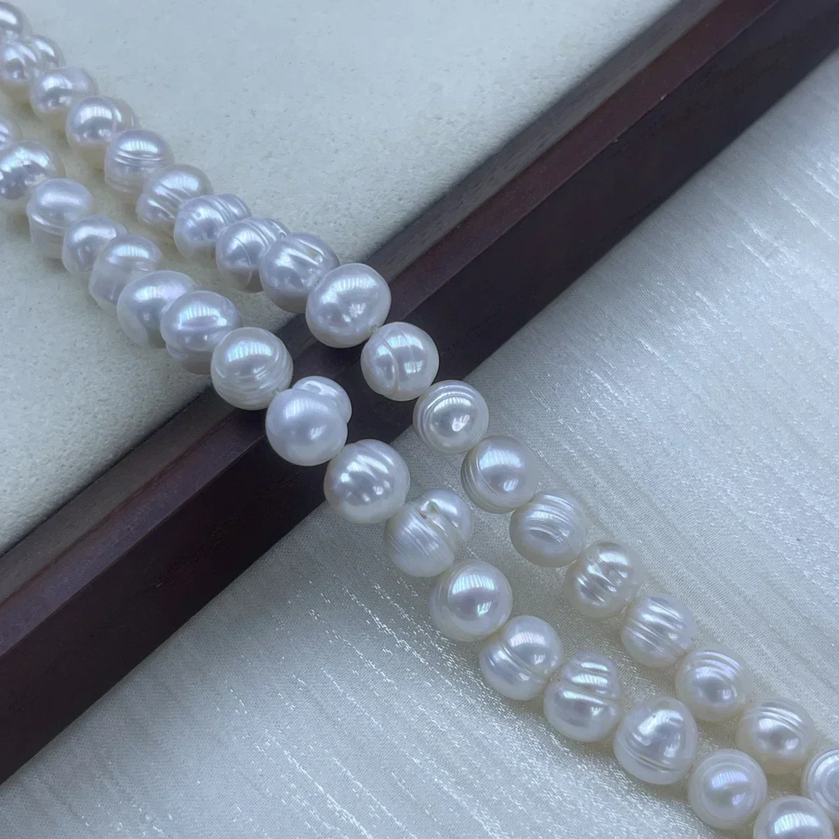 9-10mm Natural Freshwater Pearl White Near Round Big Size Bead Jewelry Make DIY Necklace Bracelet Women Gift Wedding Wholesale