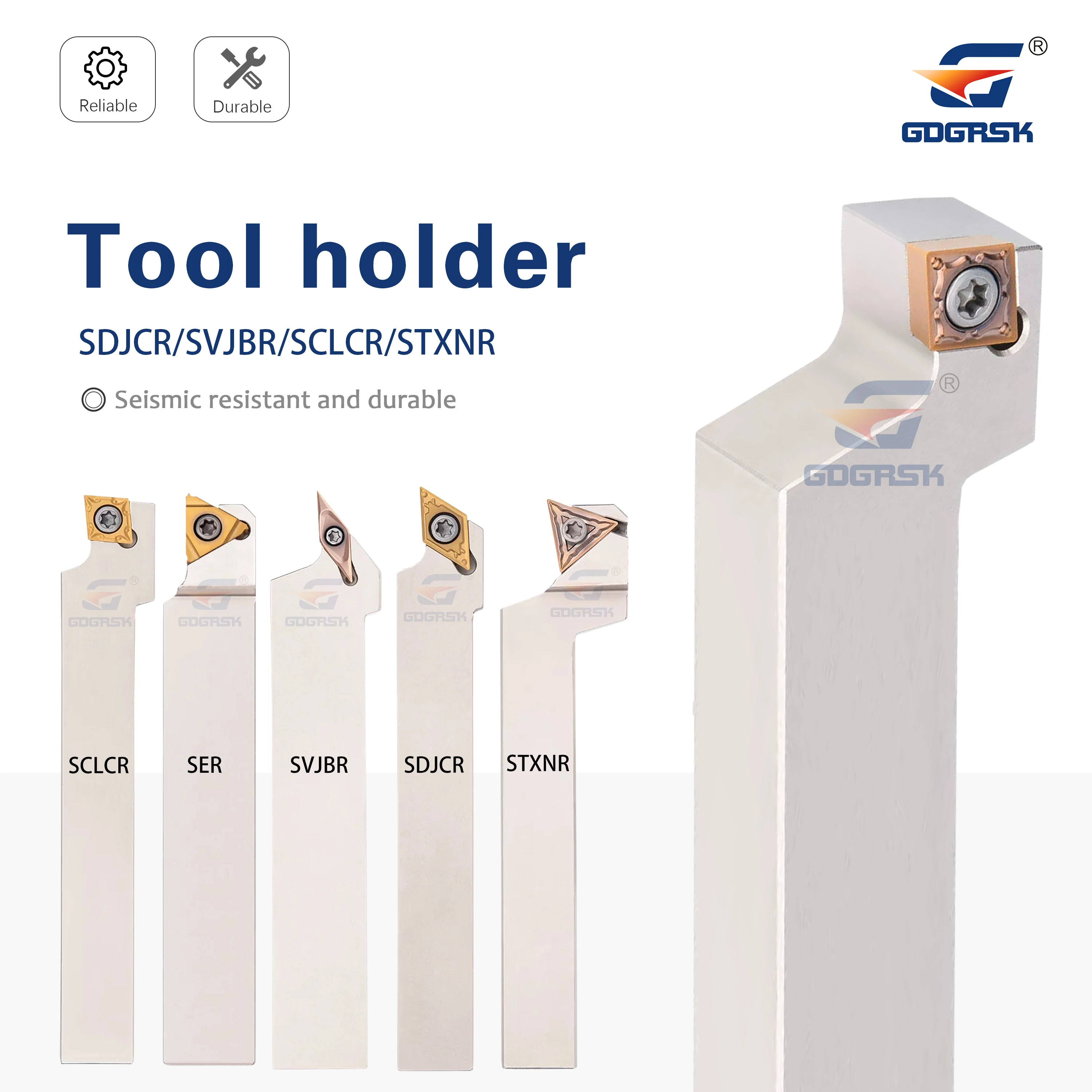 

Держатель инструмента для токарного станка SDJCRS, швейцарского типа, 35 и 55 градусов, для нарезания резьбы по наружным поверхностям, предотвращающий выемку в длинной оси