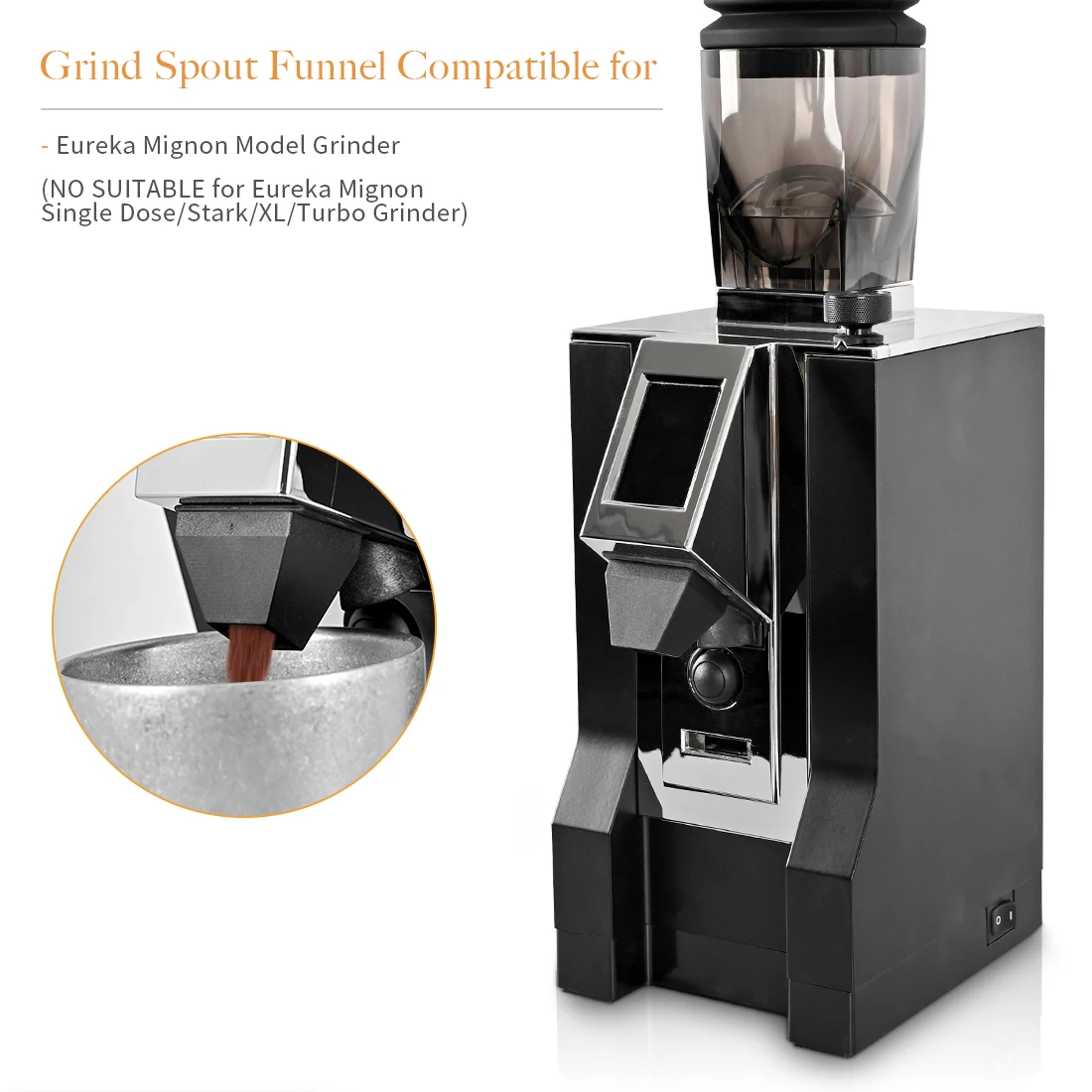 CAFEMASY Coffee Grinder Grind Spout Funnel Espresso Coffee Grinder Powder Outlet Mouth For Eureka Mignon Grinder Accessories