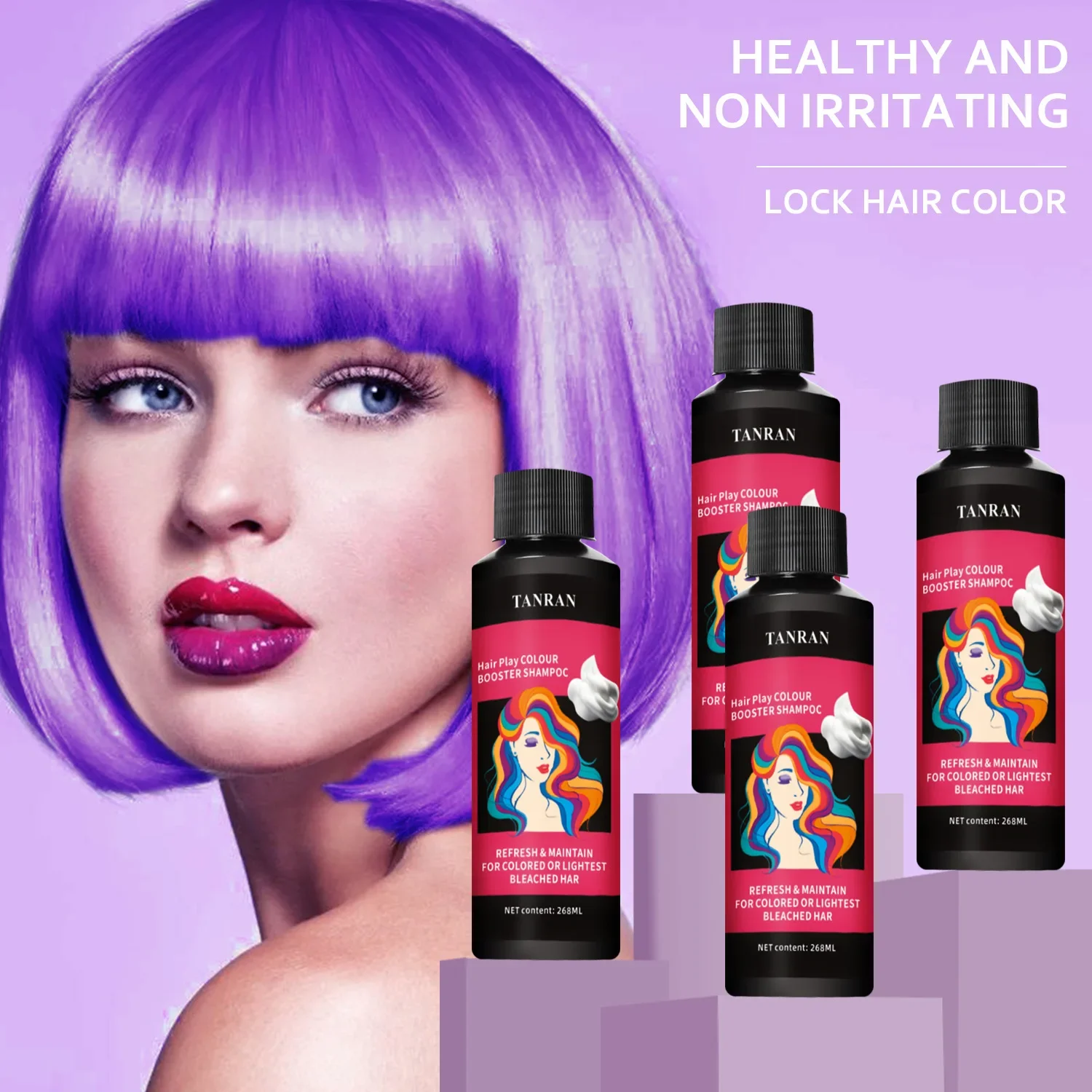 268ML Smoke Grey Complementary Color Sakura Pink Lock Color Dyeing Cream Fixed Color Shampoo