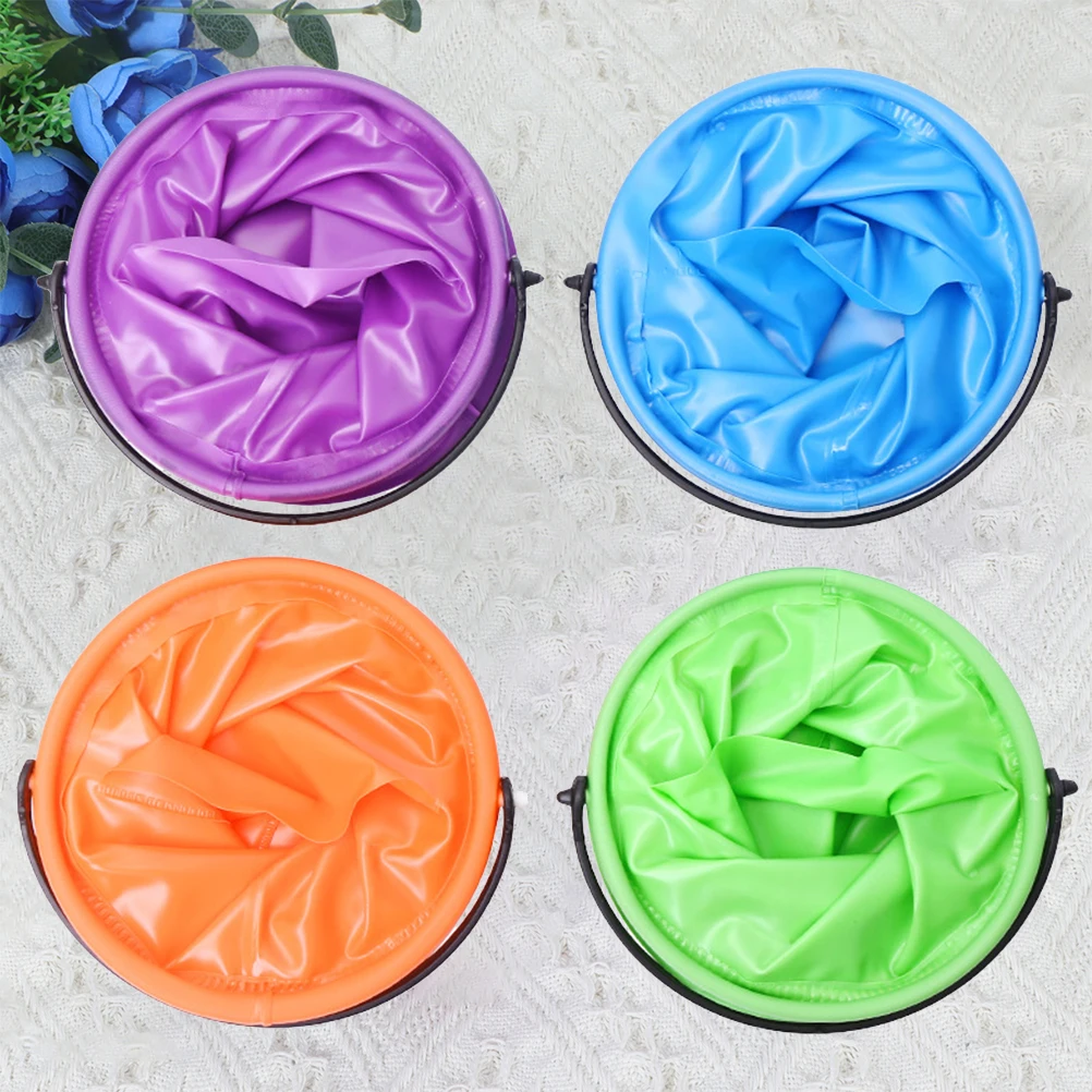 4pcs Portable Pen Wash Bucket Foldable Cleaning Watercolor Painting Tool Brush Barrel Plastic Home School Outdoor Art Supplies