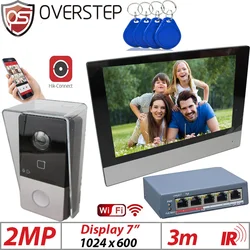 Çok dilli 4G Hik DS-KIS603-P Görüntülü İnterkom Kiti DS-KV6113-WPE1 (C) DS-KH6320-WTE1 POE Kapı Zili Kapı İstasyonu WIFI Monitör