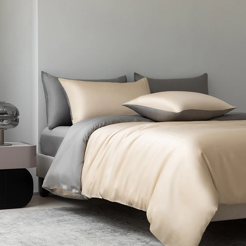 100% Mulberry Zijden Beddengoedset Effen Kleur Natuurlijke Zijden Dekbedovertrekset Twin King Queen Size Bed 3-delig/4-delig/5-delig Lakensset