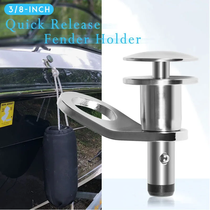 3/8-Zoll Quick Release Boot Fender Halter Marine Edelstahl Boot Fender Halter Halterung Cleat Haken (Empfänger nicht im Lieferumfang enthalten)