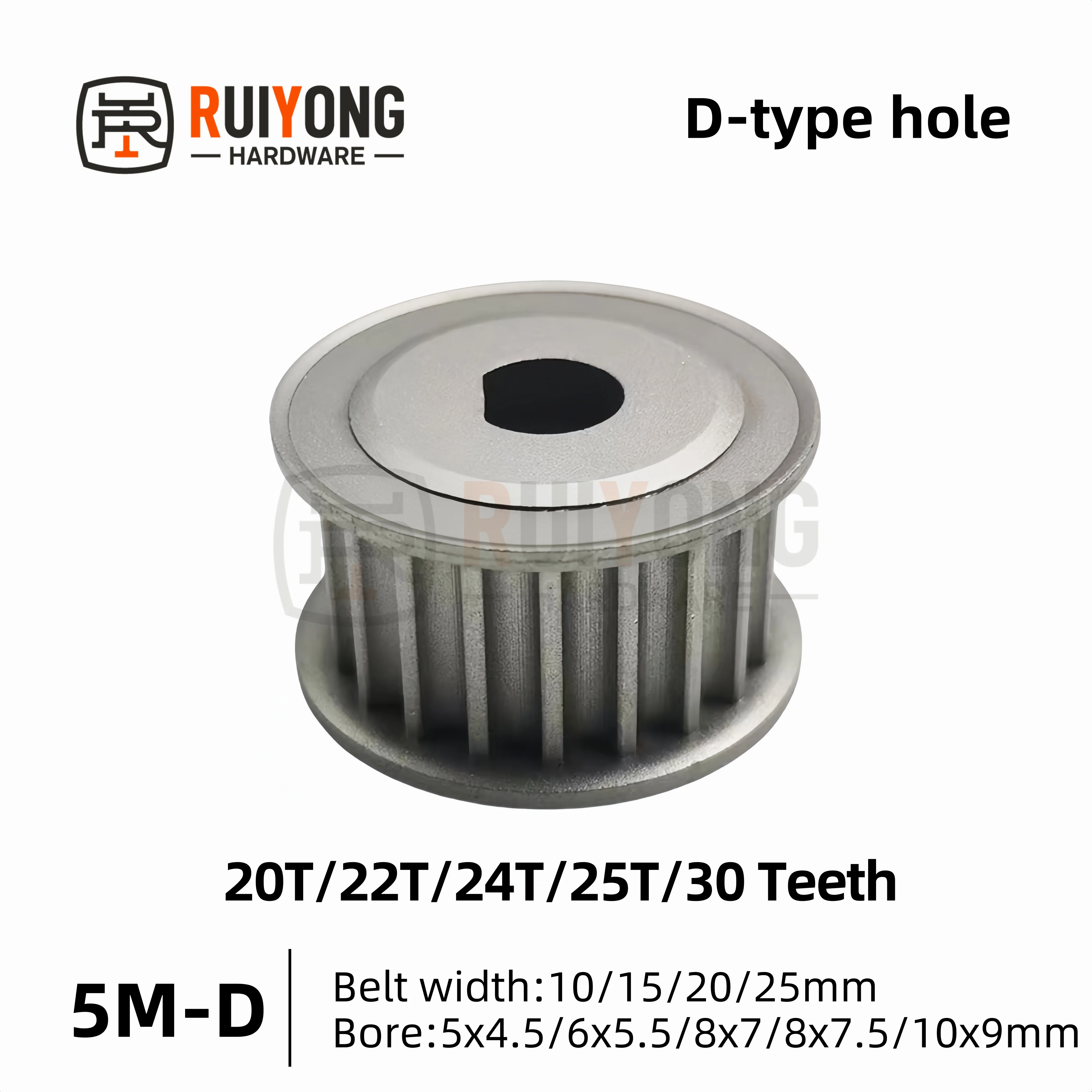 

HTD 5M Timing Pulley 20T/22T/24T/25T/30 Teeth AF Type D-hole 5x4.5mm~15x14mm Synchronous Wheel Drive 10/15/20/25mm Belt width