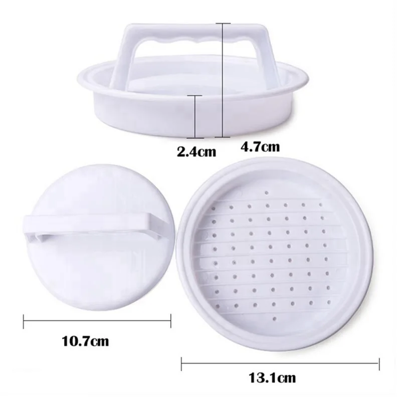 2X Cucina Hamburger Carne Manzo Maker Grill Burger Patty Stampo Pressa Stampo Strumenti Forma Amburgo Pressa manuale Stampo Cucina-[Qahk]