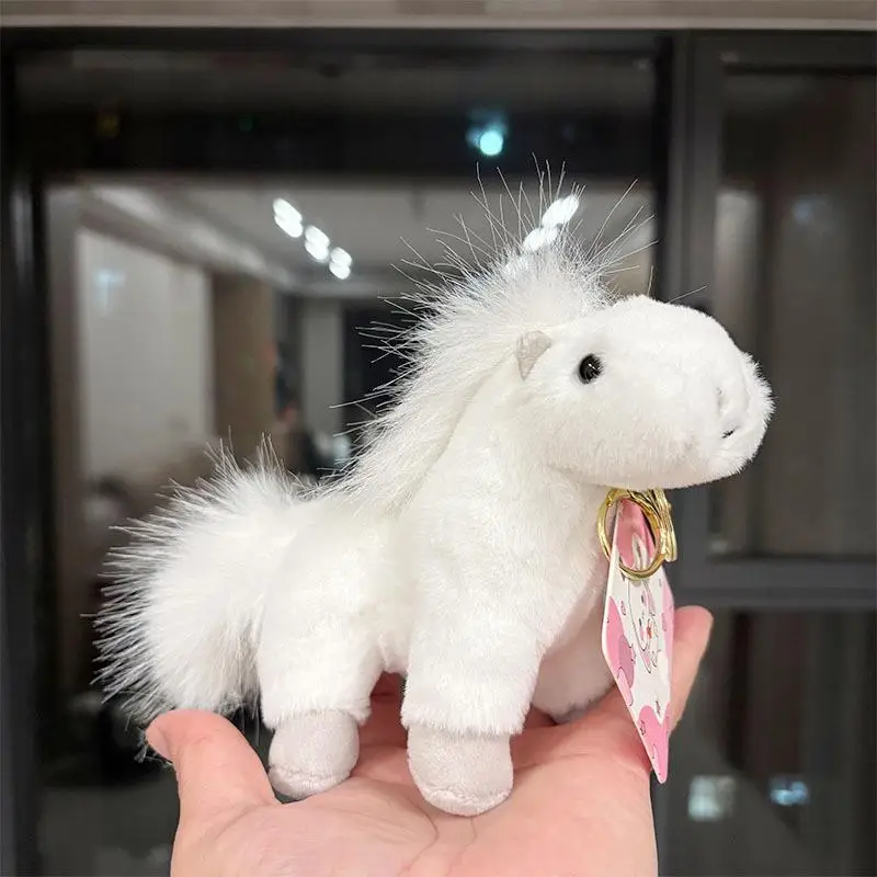 12 cm schattige cartoon pluche sleutelhanger kawaii charmes paarden knuffel rugzak hanger hangende ornamenten decoratie accessoires geschenken