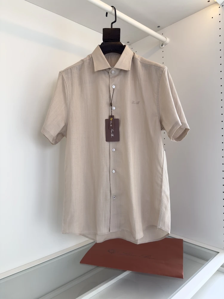 

LP Italian 25ss linen lapel casual short-sleeved shirt