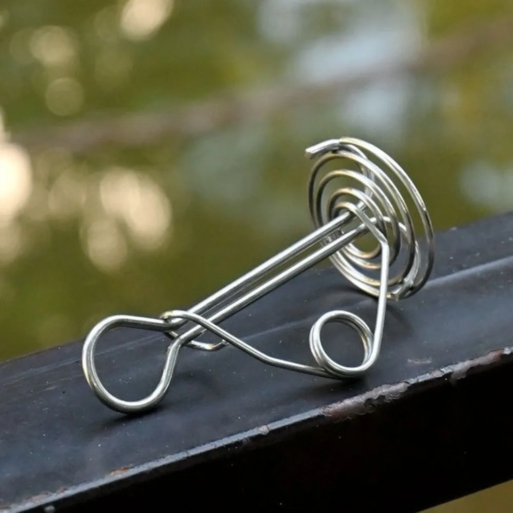 10Pcs Stainless Steel Tent Deck Pegs Spiral Spring Windproof Spring Deck Pegs Retractable Anti-Rust Tent Spring Stakes