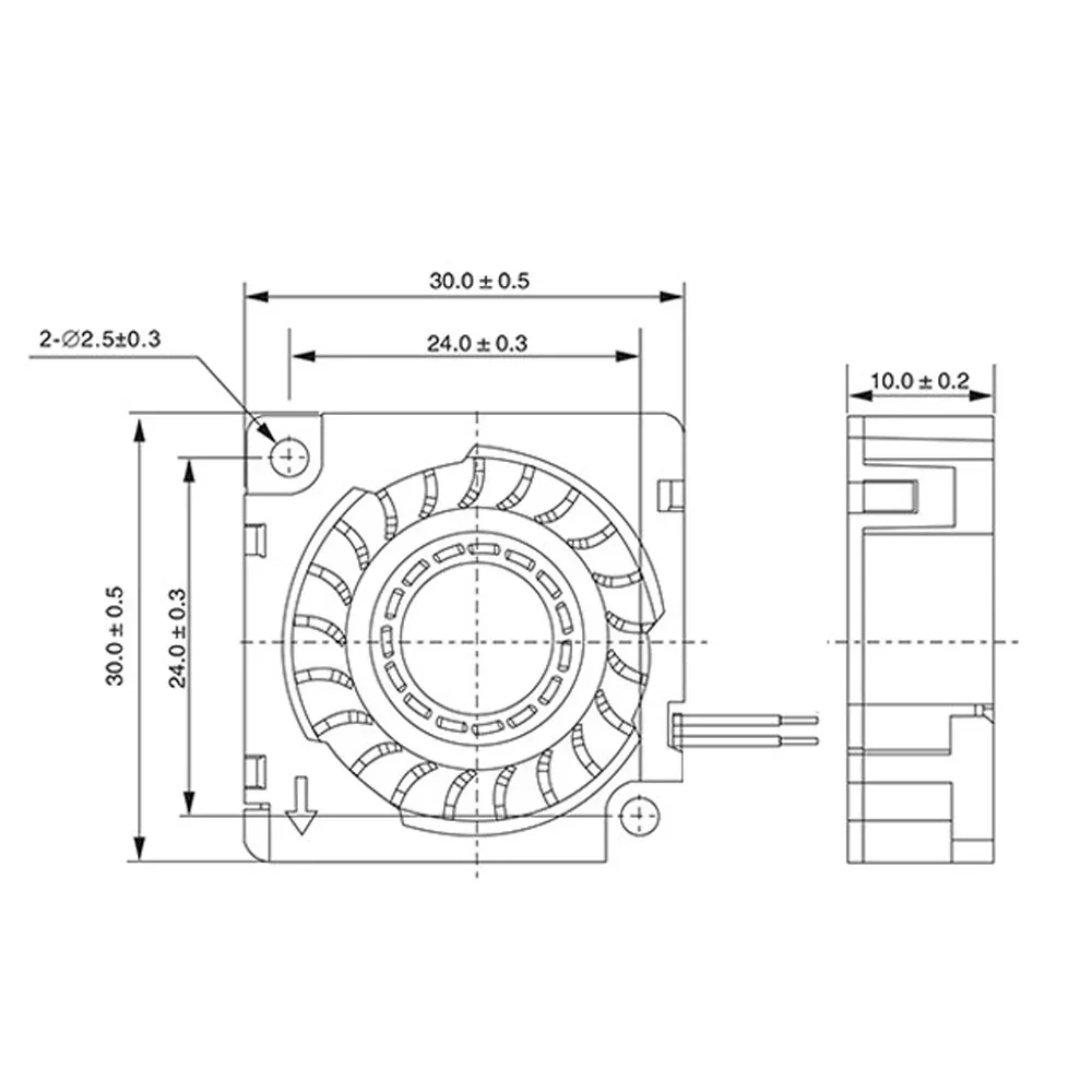 Blower Fan 3010 24V 3D Printer Cooling Fan 30mm x 10mm Bearing Turbo Cooling Fan with 2 Pin Terminal 3D Printer Parts