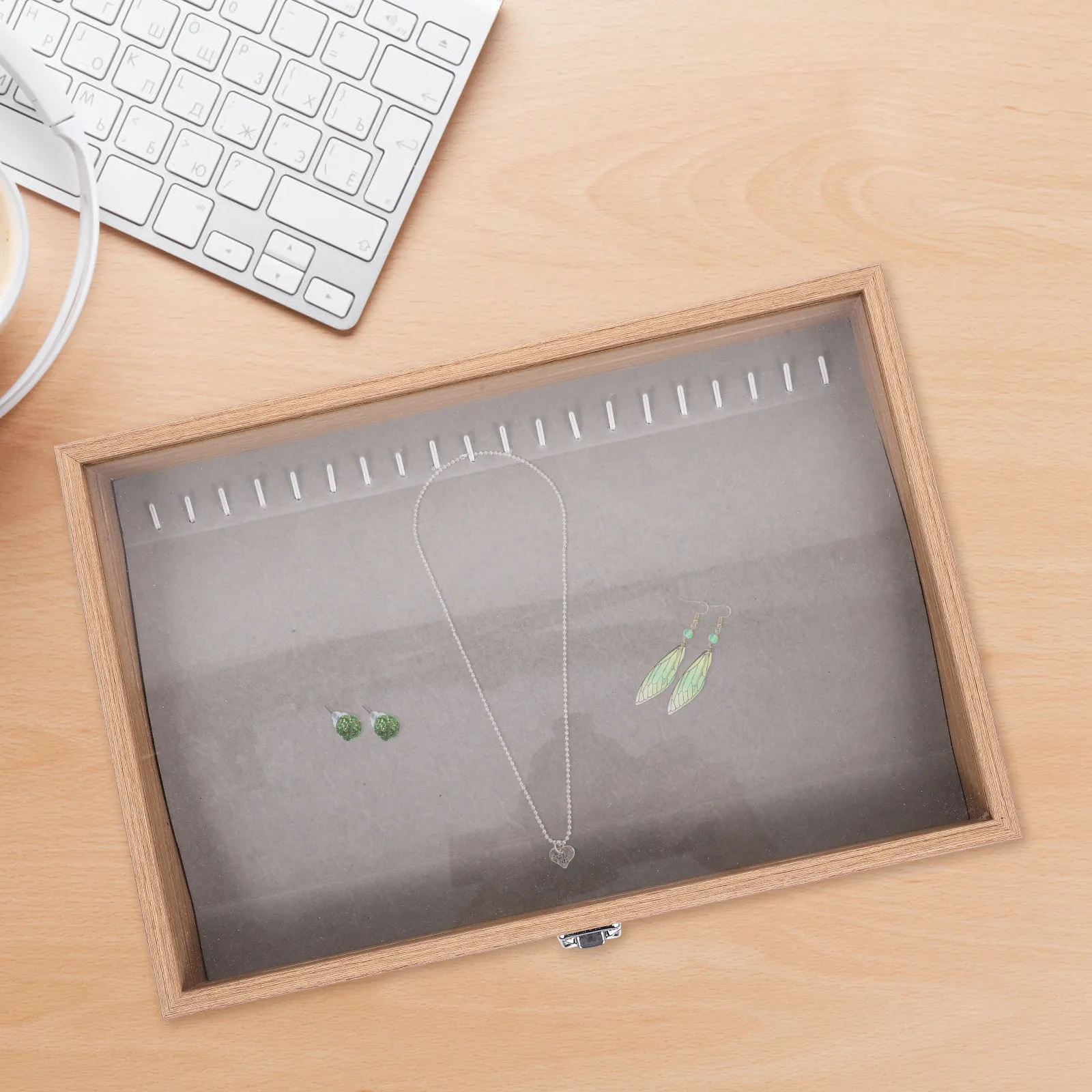 

Органайзер для украшений с прозрачной крышкой, футляр для хранения ювелирных изделий, подставка для демонстрации ожерелий, колец, серег для дома, магазина, выставки