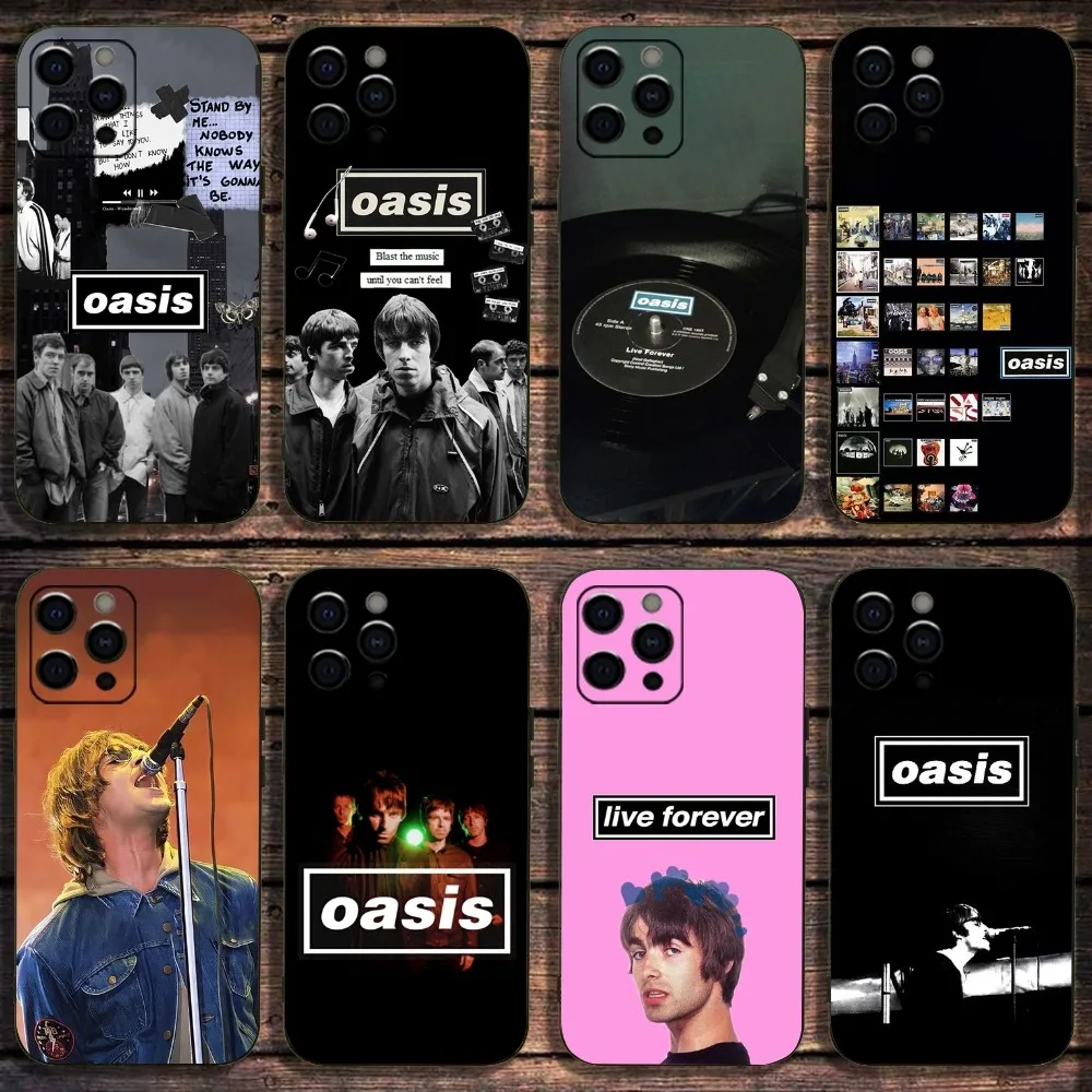 O-Oasis-s Band Phone Case For Apple iPhone 15,14,13,12,11,Pro,X,XS,Max,XR,Plus,Mini Soft Black Cover