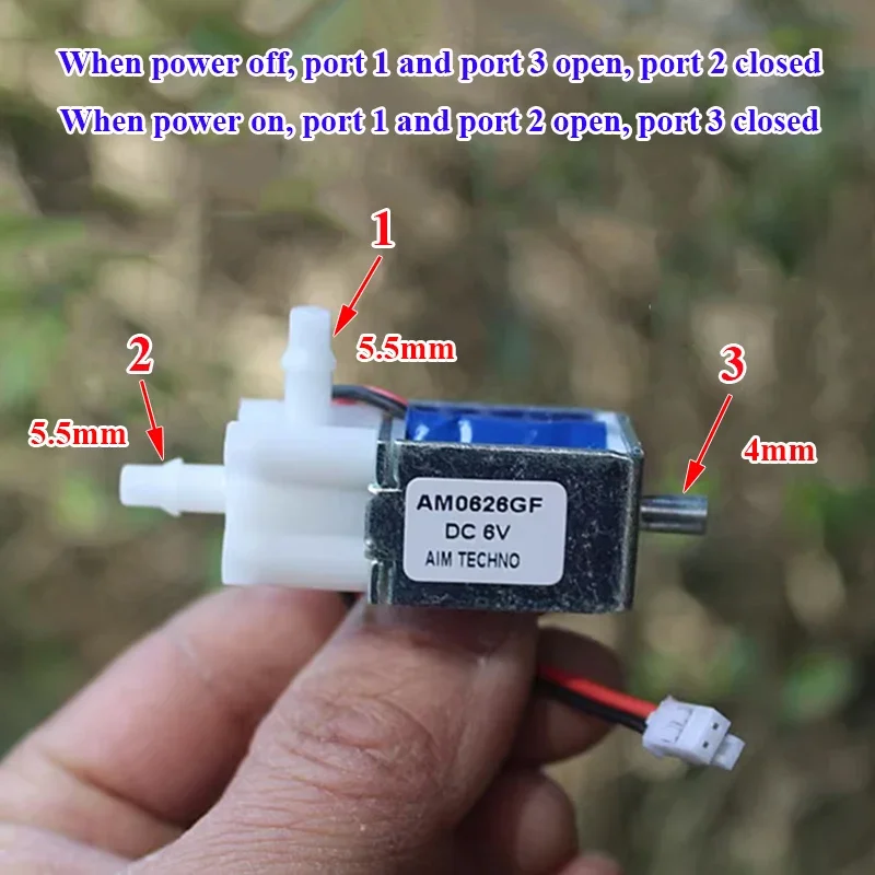 DC 6V 2-Position 3-Way Micro Electric Solenoid Air Valve Mini Water Flow Control Valve Air Release Valve DIY Monitor Watering