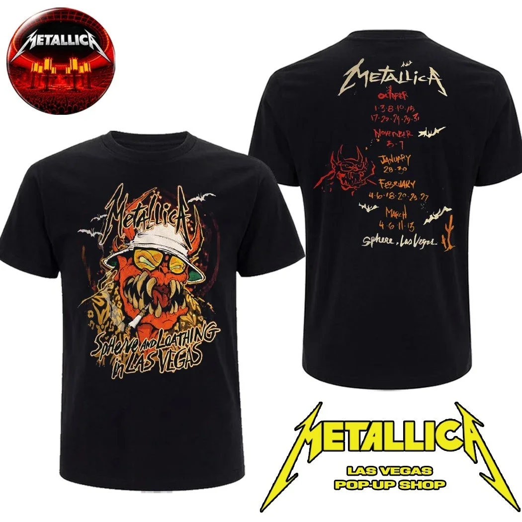 Metallica Pop-Up Shop Las Vegas NV Sphere Oct 1 2026 Red Vortex Cthulhu Tentacles Merch T-Shirt Ins Y2k