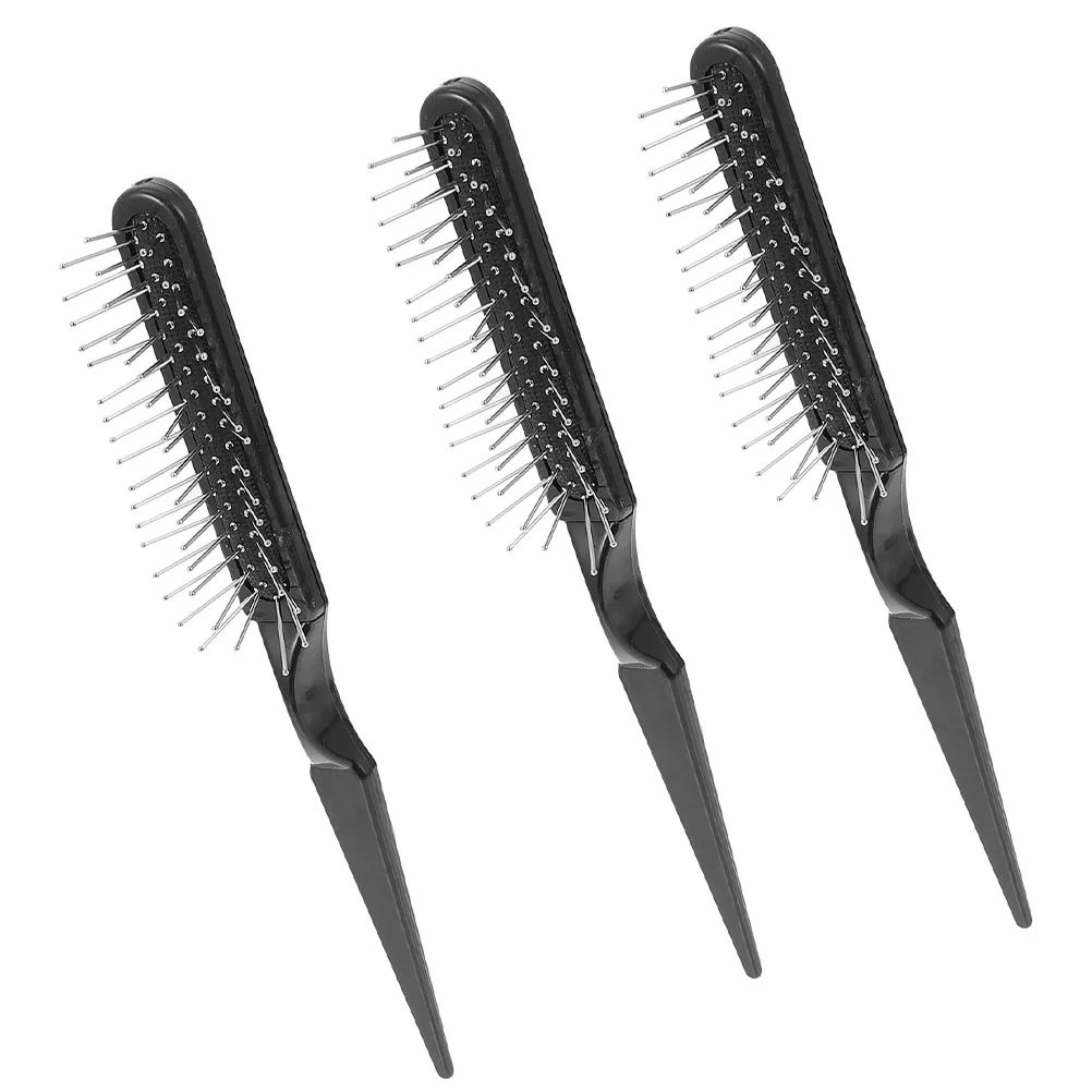 

3 pcs Natural Material Teasing Combs Steel Hair Brush Detangling Dyeing Styling Massage Scalp Comb For Hair Care