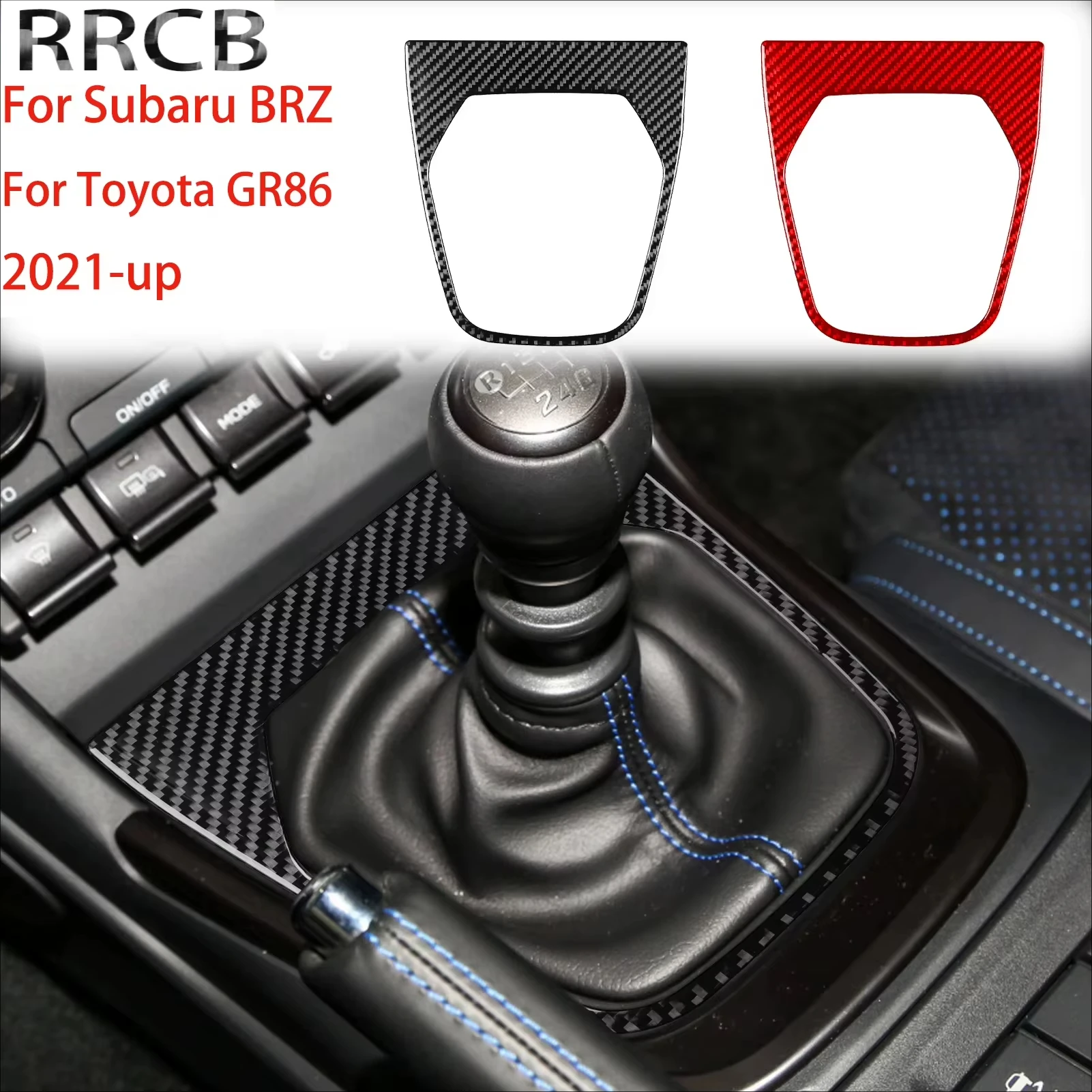 

For Subaru BRZ For Toyota GR86 2021-2024 Carbon Fiber Gear Shift Interior Decorative Cover Stickers Car Accessories Decal Trims