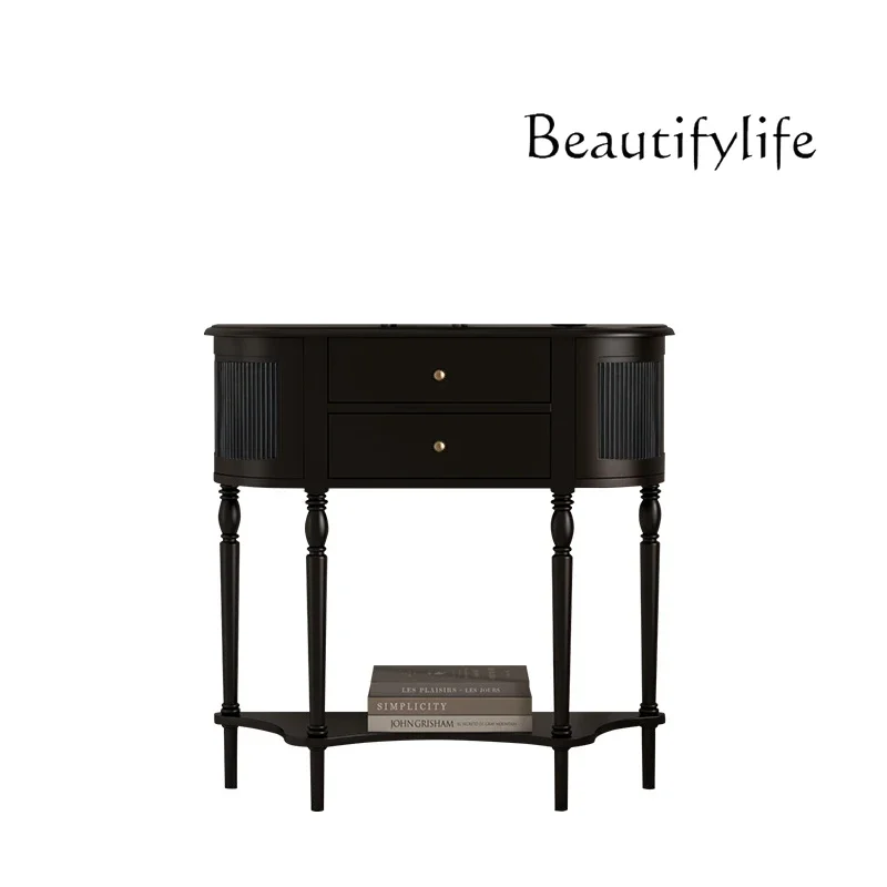 

Home Medieval Chessboard Entrance Cabinet Bedroom Simple Solid Wood Decorative Cabinet