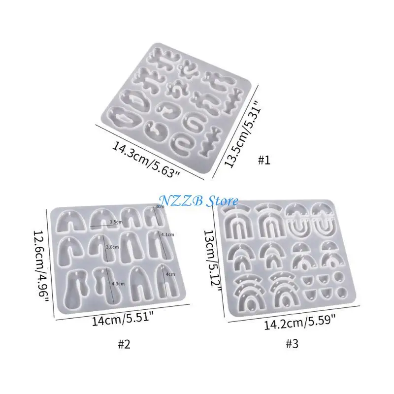 T21F قالب السيليكون للأقراط DIY وقطرات الأذن أقراط هندسية قلادة الراتنج العفن #6