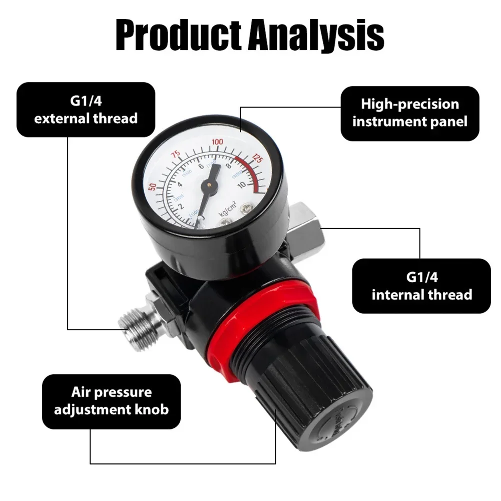 Thread Pneumatic Air Compressor Pressure Regulator Reduction Valve,Spray Air Regulator Pressure Gauge For Air Tools