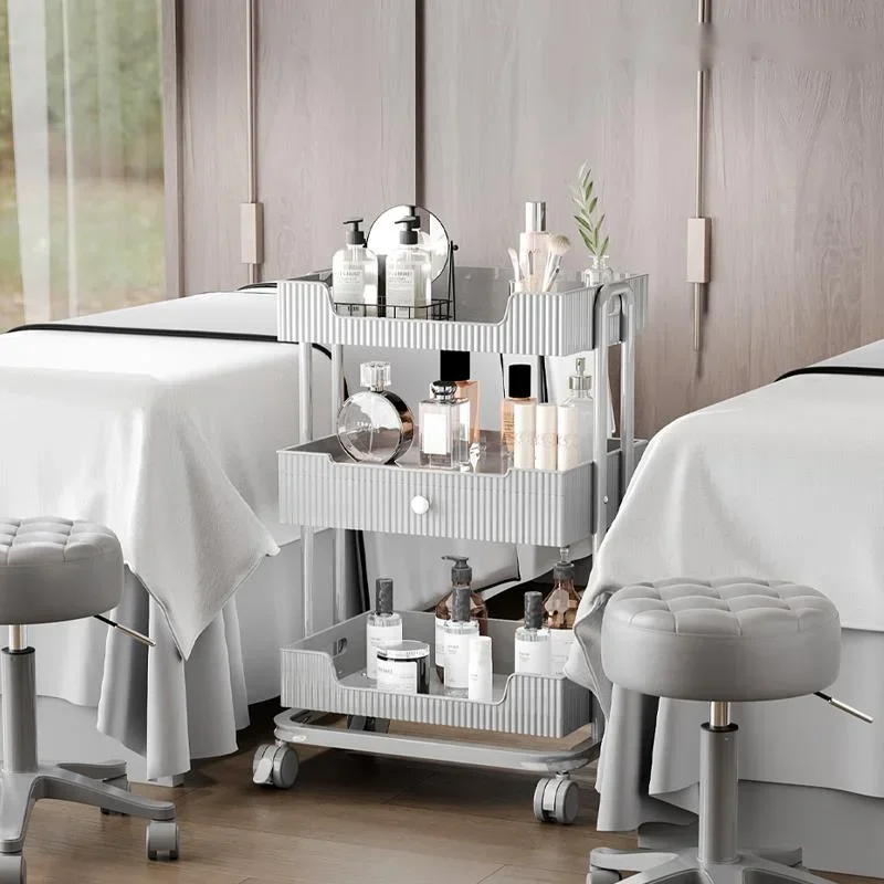 Large Capacity Beauty TrolleyVersatile Multi-Purpose Storage Cart with WheelsLayered Tool Organizer for Salon Experts