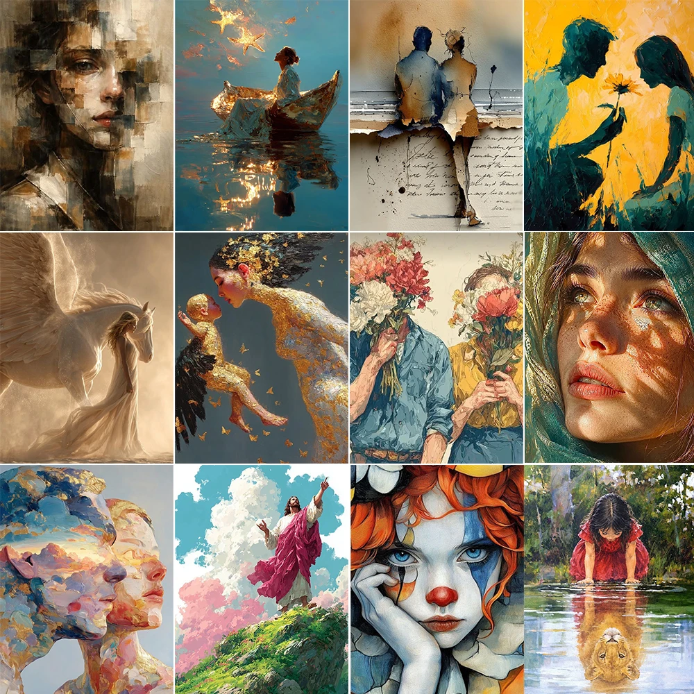 Figure Art Painting for Bedroom Prints Posters on The Wall Room Decoration Modern Canvas Printing Picture Decor