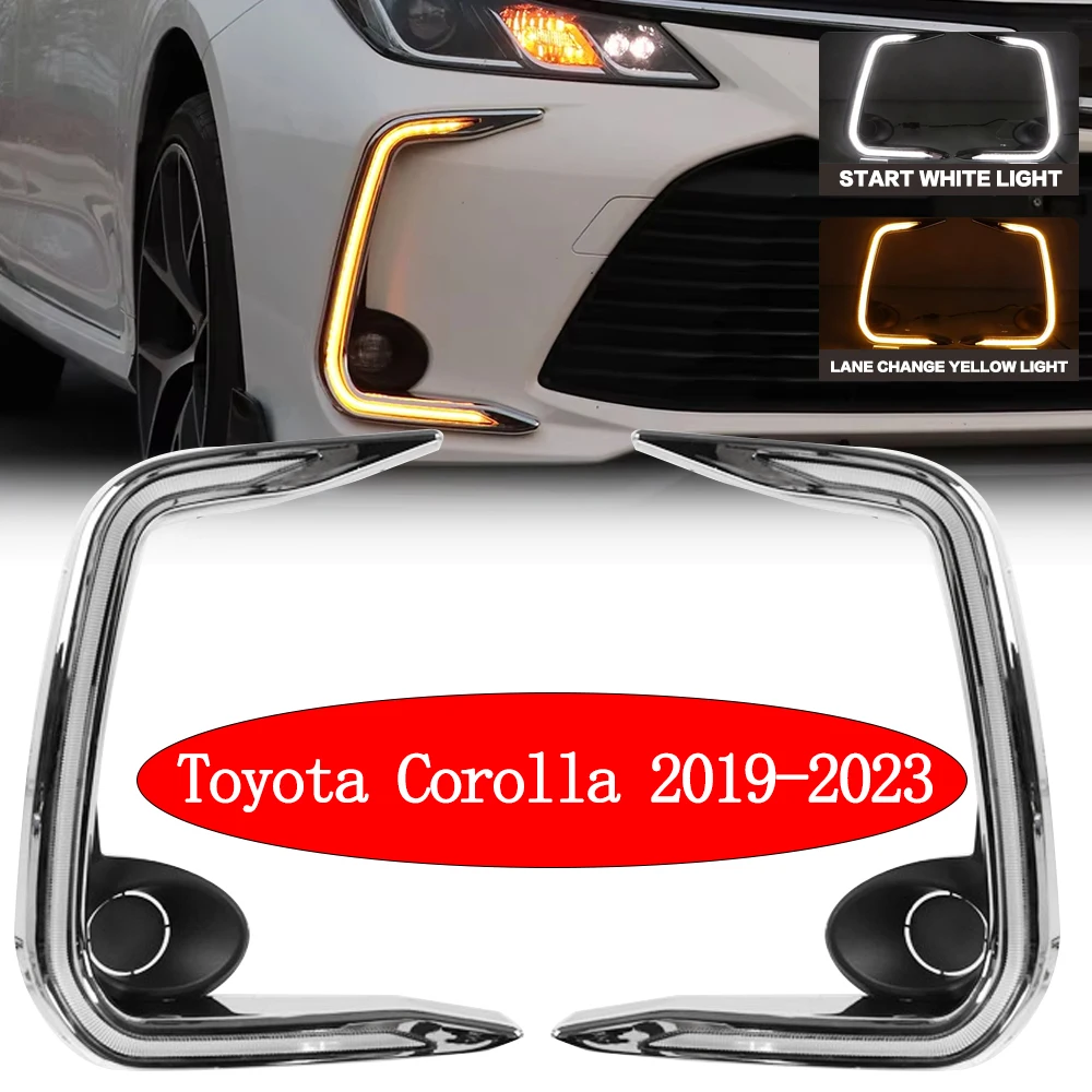 

1 пара для Toyota Corolla 2019 2020 2021 2022 2023 Желтый сигнал поворота Водонепроницаемая автомобильная светодиодная лампа DRL Светодиодные дневные ходовые огни