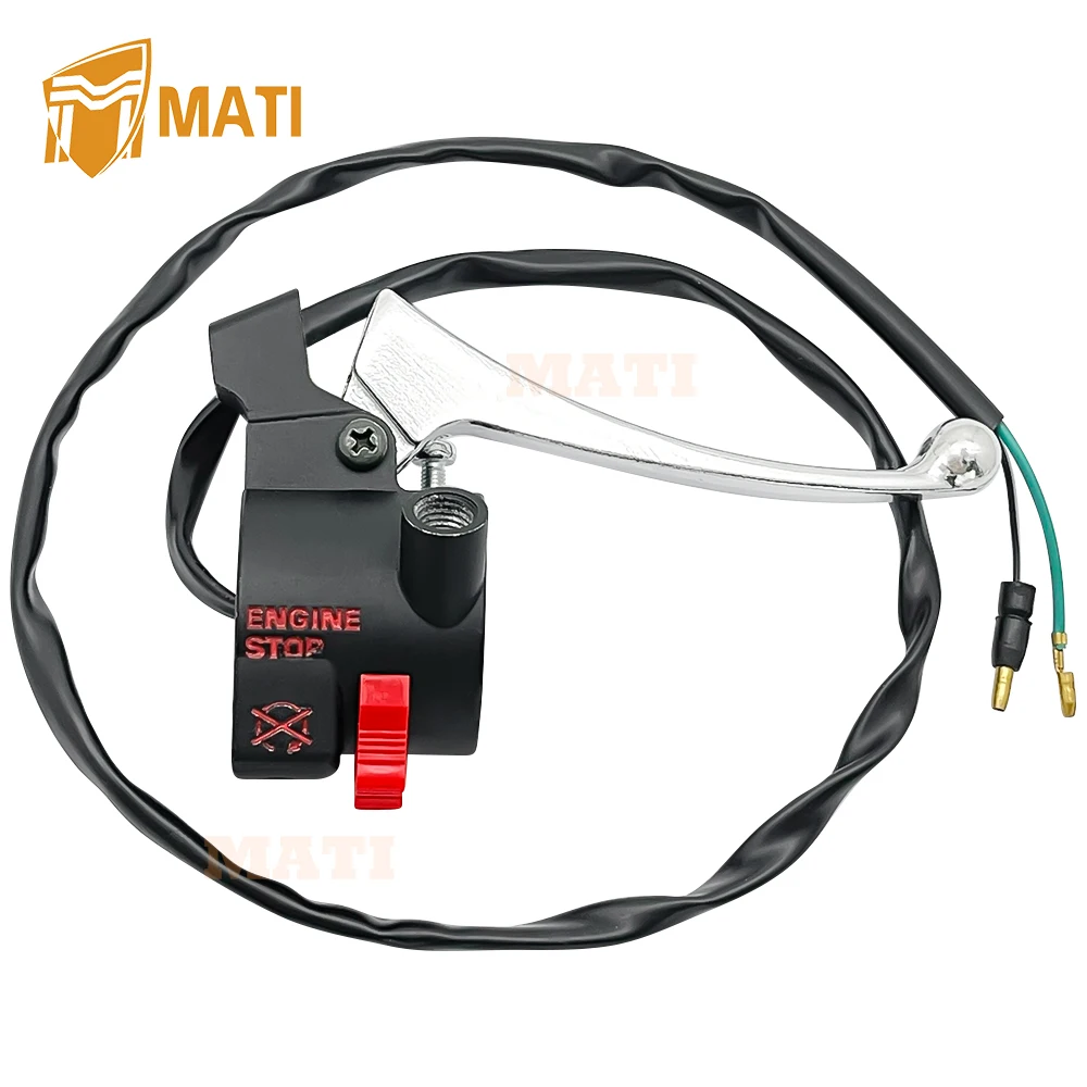 M MATI Right Start Stop Kill Switch & Brake Lever for Honda CRF50 CRF50F 2004-2023 35130-GEL-A01 53175-GR2-010 35130-GEL-D61