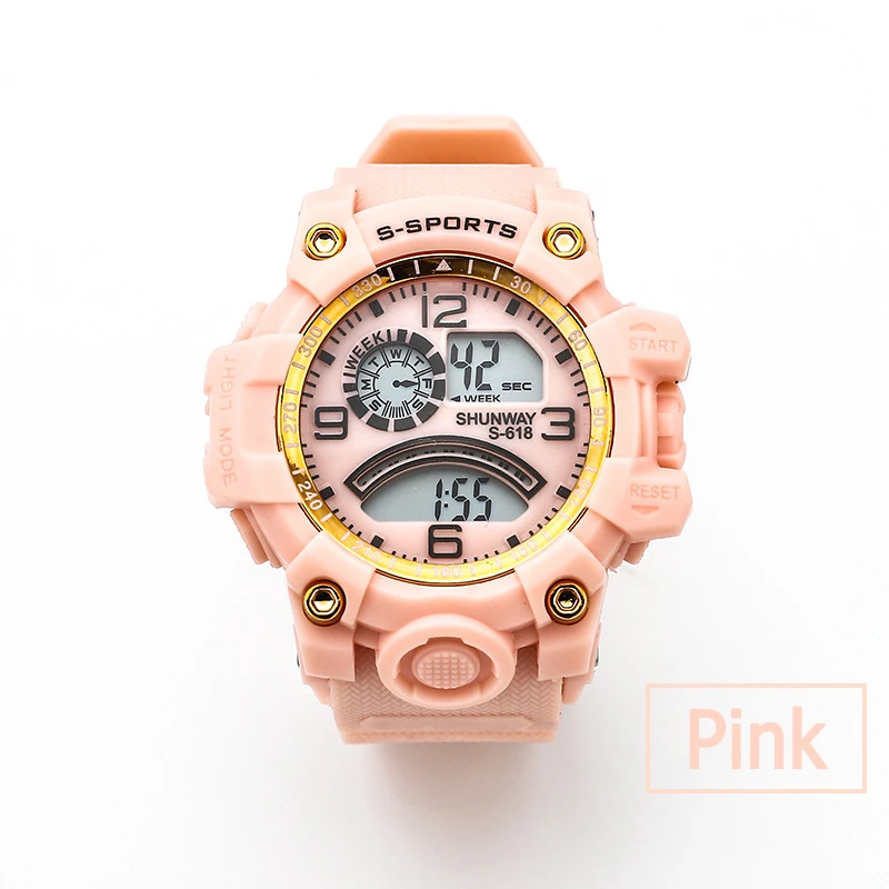 AL-73Eine koreanische Version einer elektronischen Mädchenuhr mit einer frischen, schlichten und eleganten, sportlichen, wasserdichten Uhr