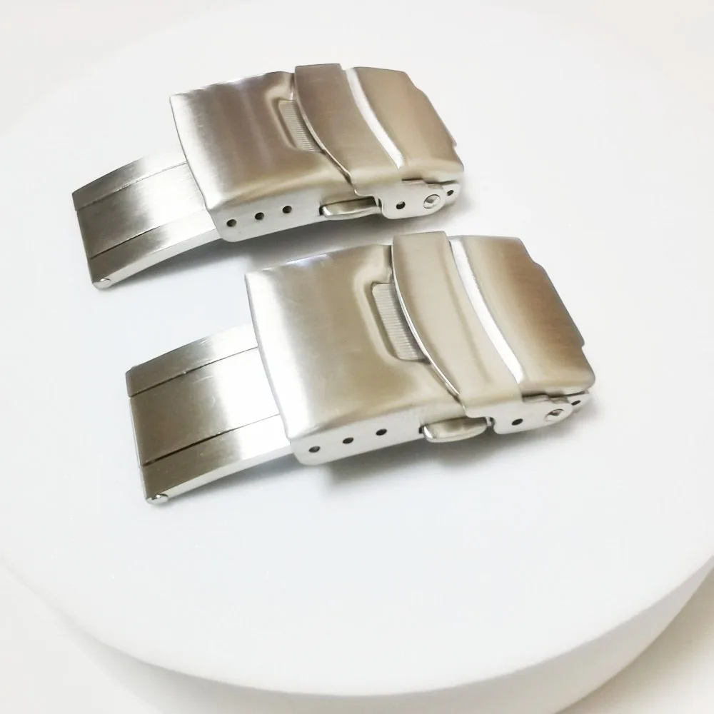 316L Stainless Steel Silver 18mm 20mm 22mm 24mm Watch Buckle Folding Clasp Fit for SKX Dive Watch