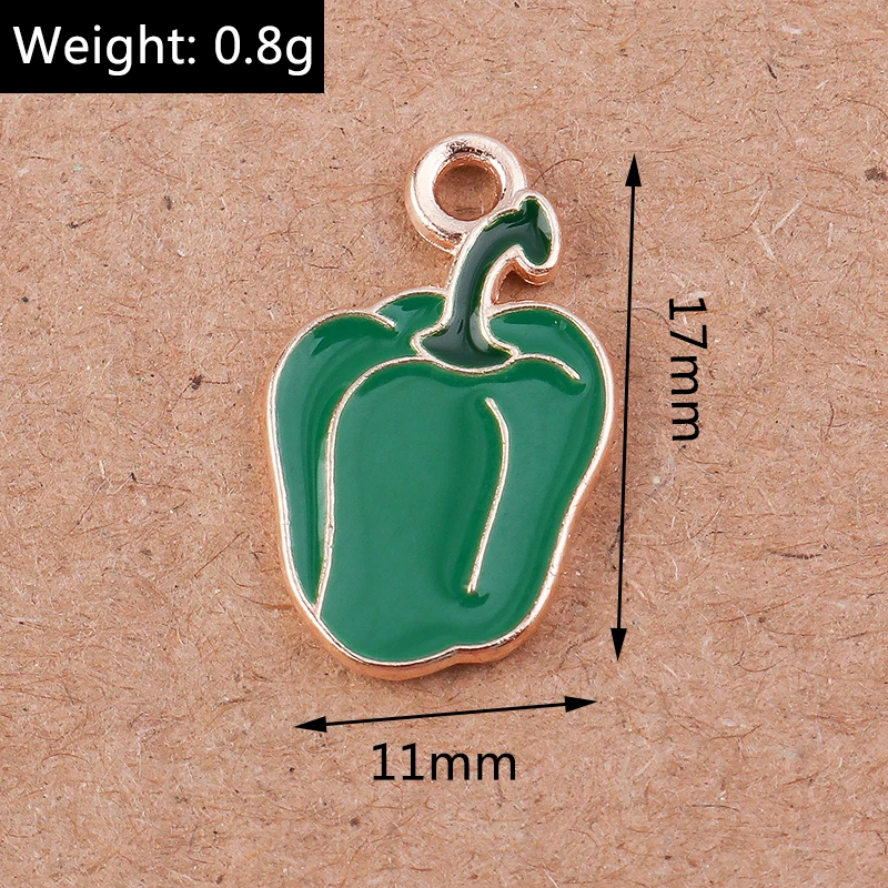 10 Stück Niedliche Emaille-Gemüse-Auberginen-Anhänger für DIY-Schmuckherstellung, Armbänder, Halsketten, Ohrringe und Bastelzubehör – Detail 11