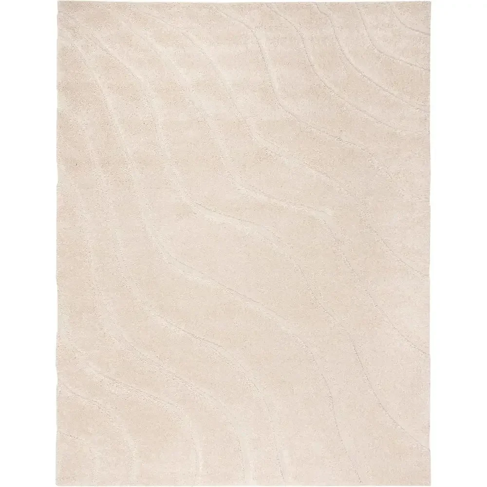 Shag Collection Area Rug - 8'6 x 12', Cream & Cream, Non-Shedding, Easy Care, 1.2 Thick for High Traffic Living Spaces view 2