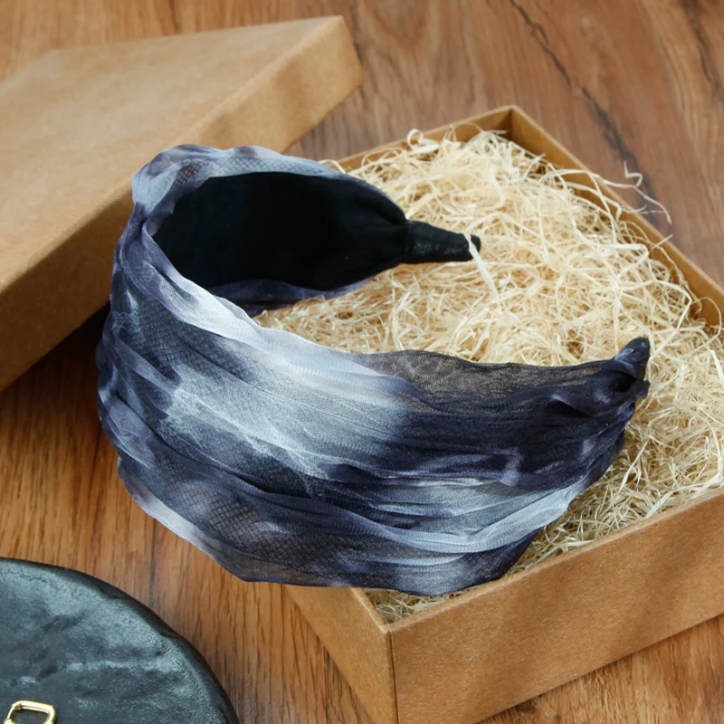 エレガントな幅広ウォーターアイクスタイルヘアアクセサリー、滑り止め付きのおしゃれで新鮮な寧夏女性用ヘアバンド、新しい中国風の雰囲気