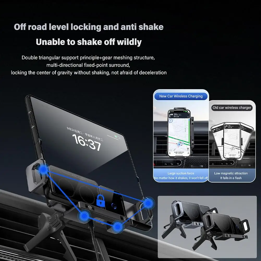 

Беспроводное автомобильное зарядное устройство для Samsung Galaxy Z Filp/Fold 6, дизайн с зажимом-крючком, держатель для телефона с зарядным устройством, магнитный мобильный телефон St U1S0