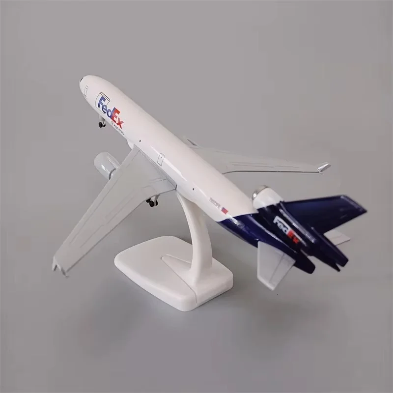 Modelo de avião 20cm ar fedex express companhias aéreas MD MD-11 kits de avião modelo de liga de metal para construir com rodas avião de trem de pouso