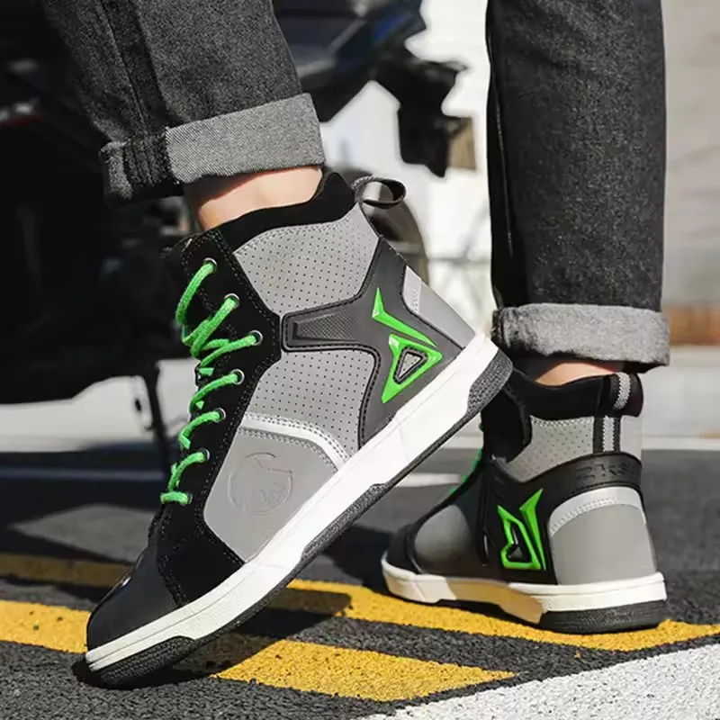 Men's Motorcycle Boots Motos Riders Protective Boots Waterproof Non-slip Motocross Mountain Racing Shoes Casual Shoes