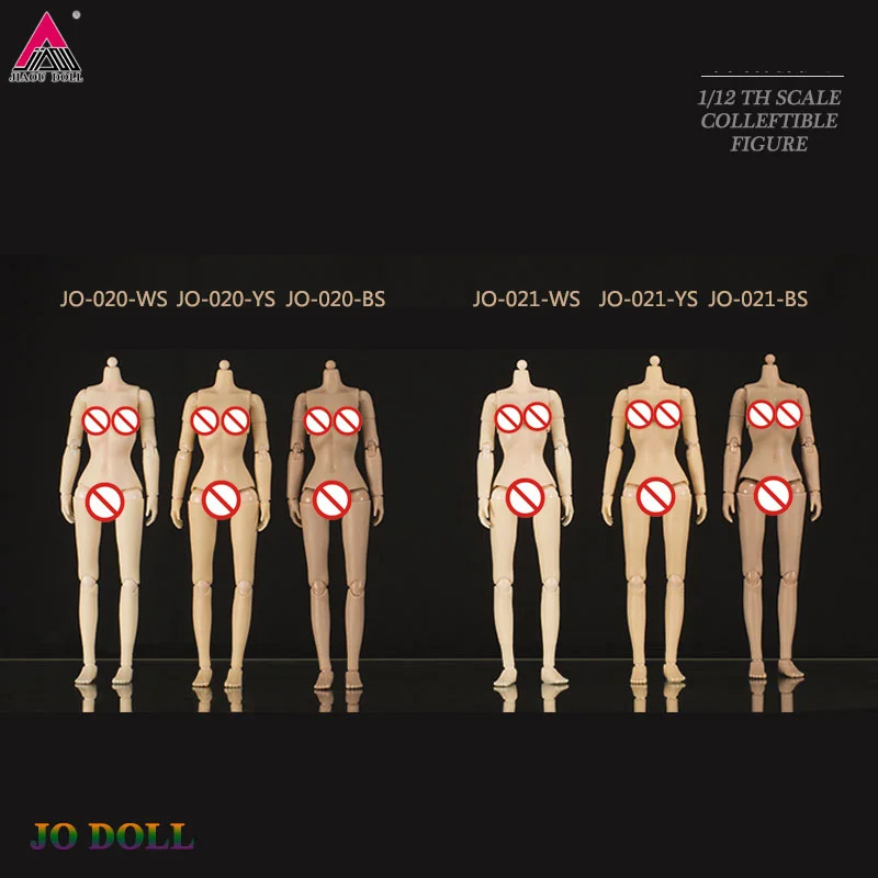 1/12 Scale JO-020 JO-021 Flexible Semi-encapsu Joint Female Body Medium Big Breast Suntan/Pale Skin 6