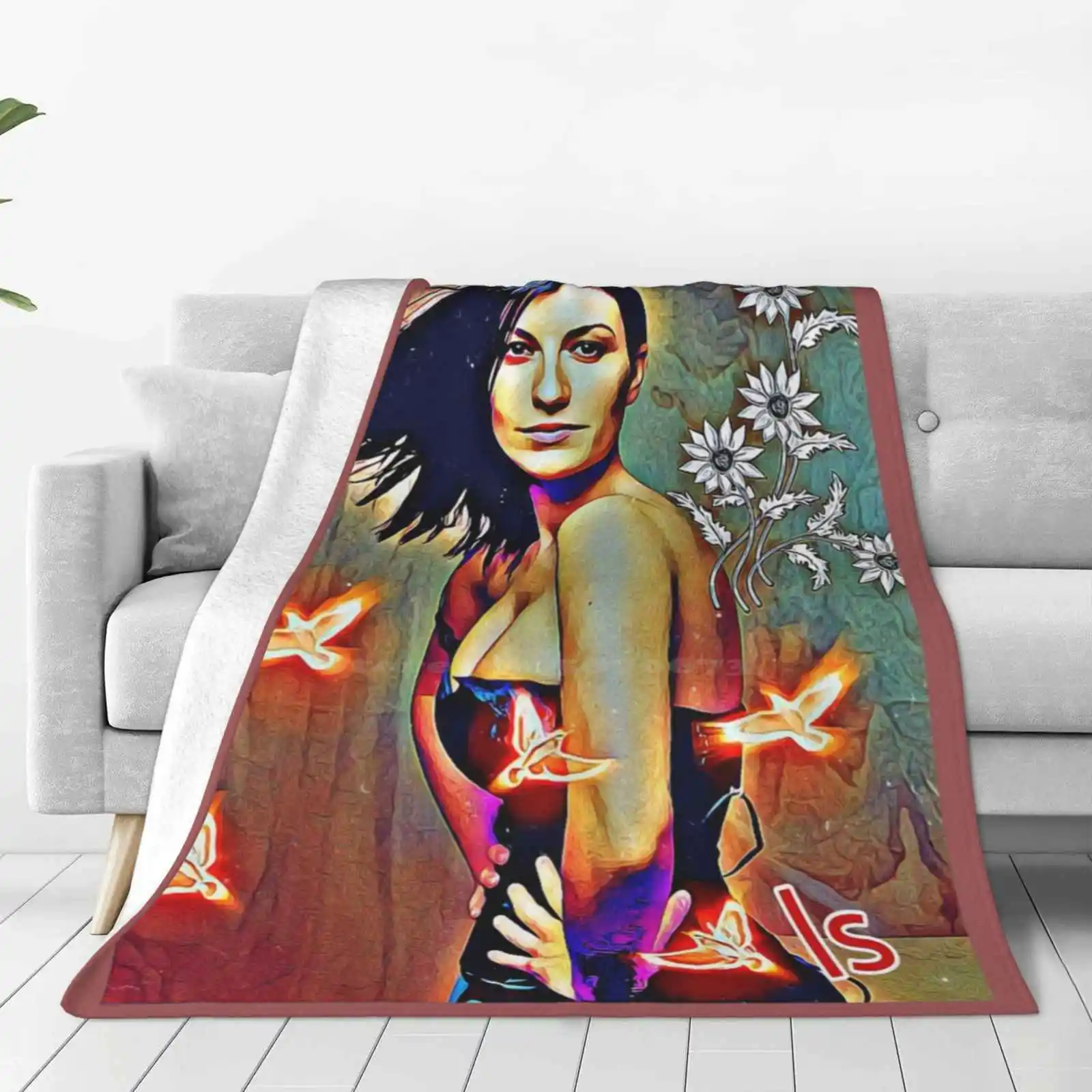 Laura Pausini New Selling Custom Print Flannel Soft Blanket Musical Musician Star Italian Singer