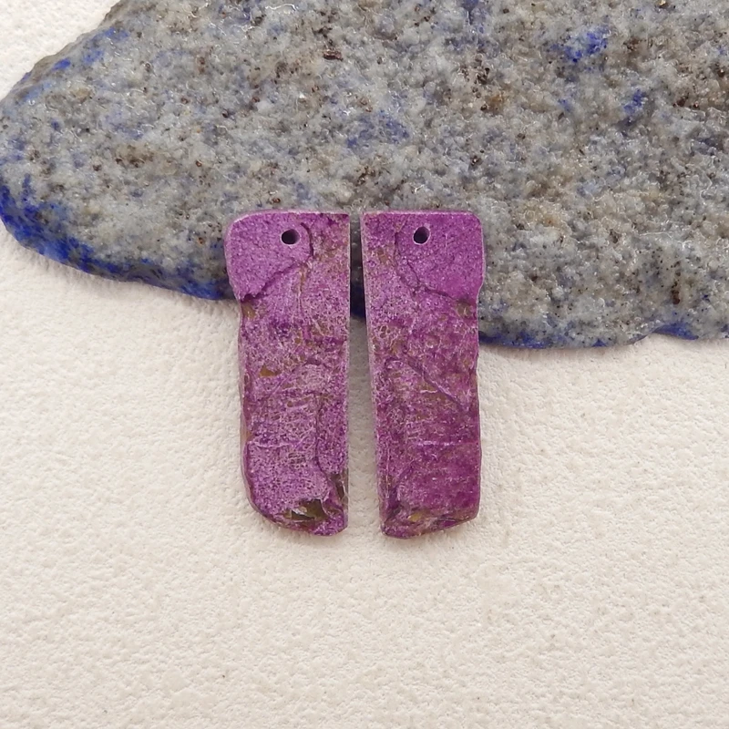 

Natural Stone African Purple Stone Nugget Earring Beads,Fashion Jewelry Earrings Accessories For Women 33x12x3mm 4g