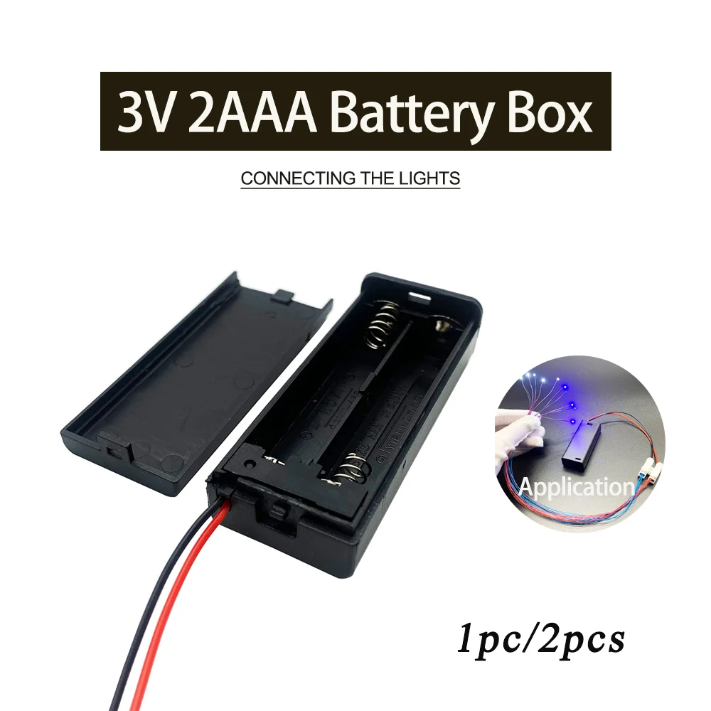 1pc/2pcs 3V Battery Box for 2XAAA Train Sand Table LED Light Wiring Model Transformation for DIY Model Making Without Smd Light