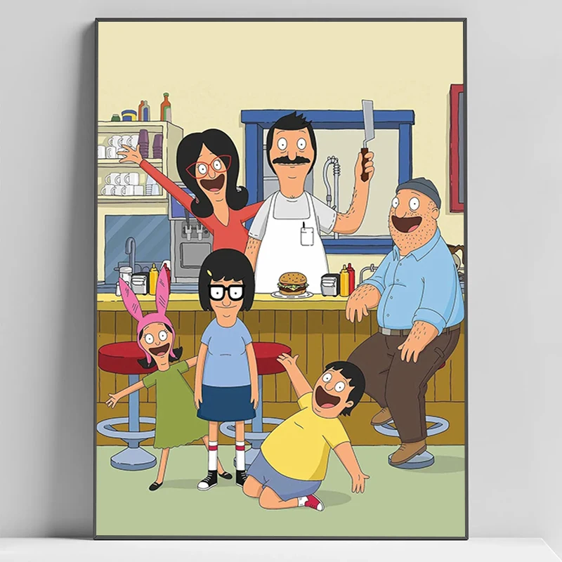 B-Bobs B-Burgers Cartoon Poster Art Home Decorations Decorative Paintings Posters for Wall Decor Aesthetic Room Decoration Print