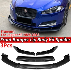 High Quality Front Lip Spoiler Apron For Jaguar XF 2008-2014 ABS Gloss Black Head Bumper Chin Shovel Guard Car Styling Carbon