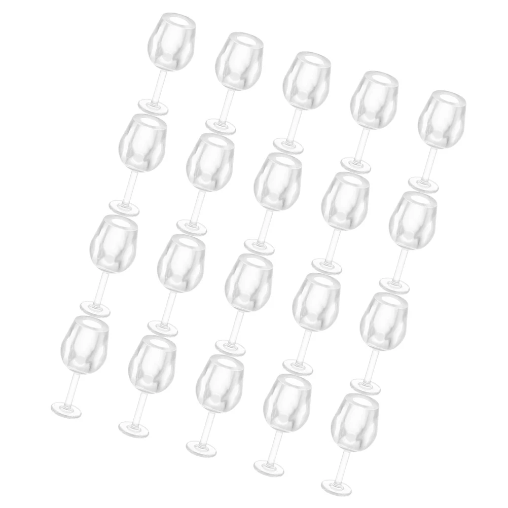

20pcs Miniature Wine Glasses 1:12 Scale Dollhouse Accessories Realistic Mini Drinking Goblets For Role Play Photography Decor