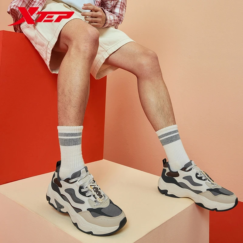 Xtep Star Trails 2.0 Low Top Casual Shoes for Men 2025 Spring Comfortable Thick Sole Retro Leisure Sports Shoes 975119320030
