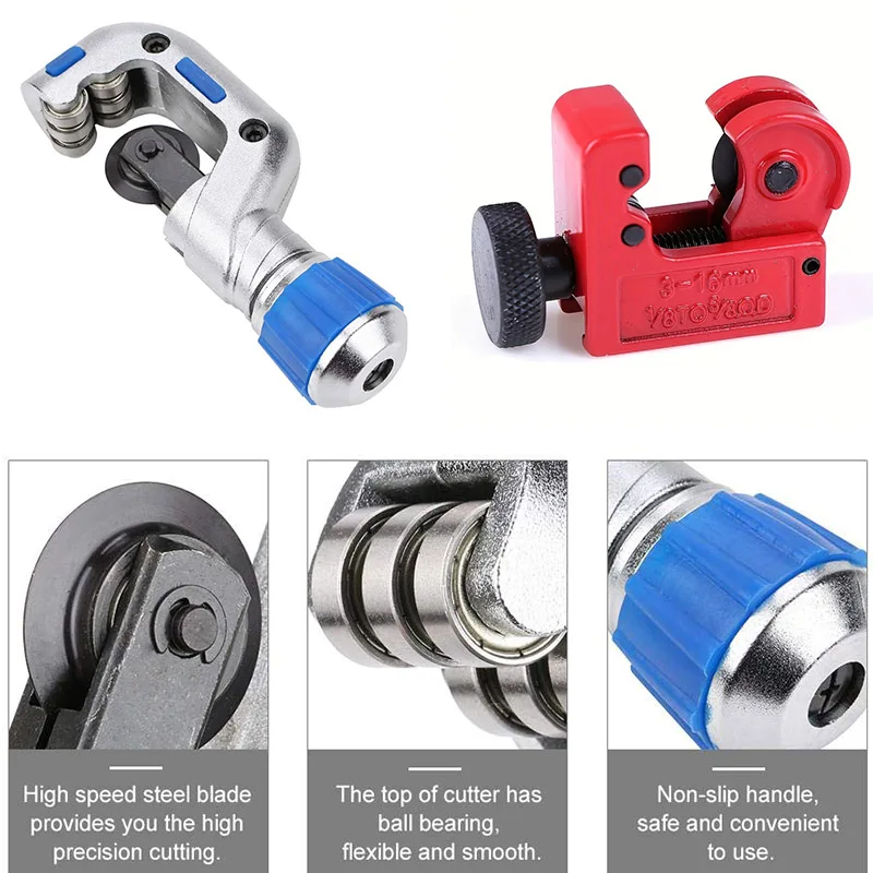 Tube Cutter,4-32mm/3-16mm Stainless Steel Ball Bearing Pipe Cutter Tube Cutting Tool for Copper Aluminum Stainless Steel Compact