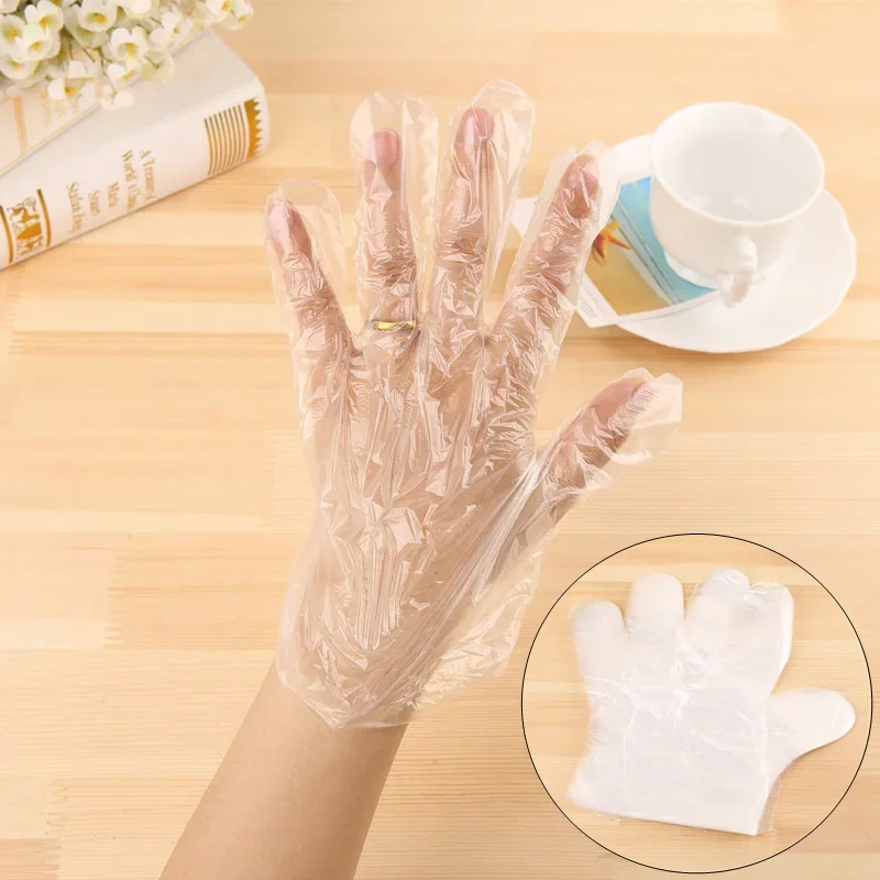 Men Apron/gloves Apron Disposable Easy  Transparent Women Use White Cooking For 100pcs/set Aprons Cleaning Kitchen