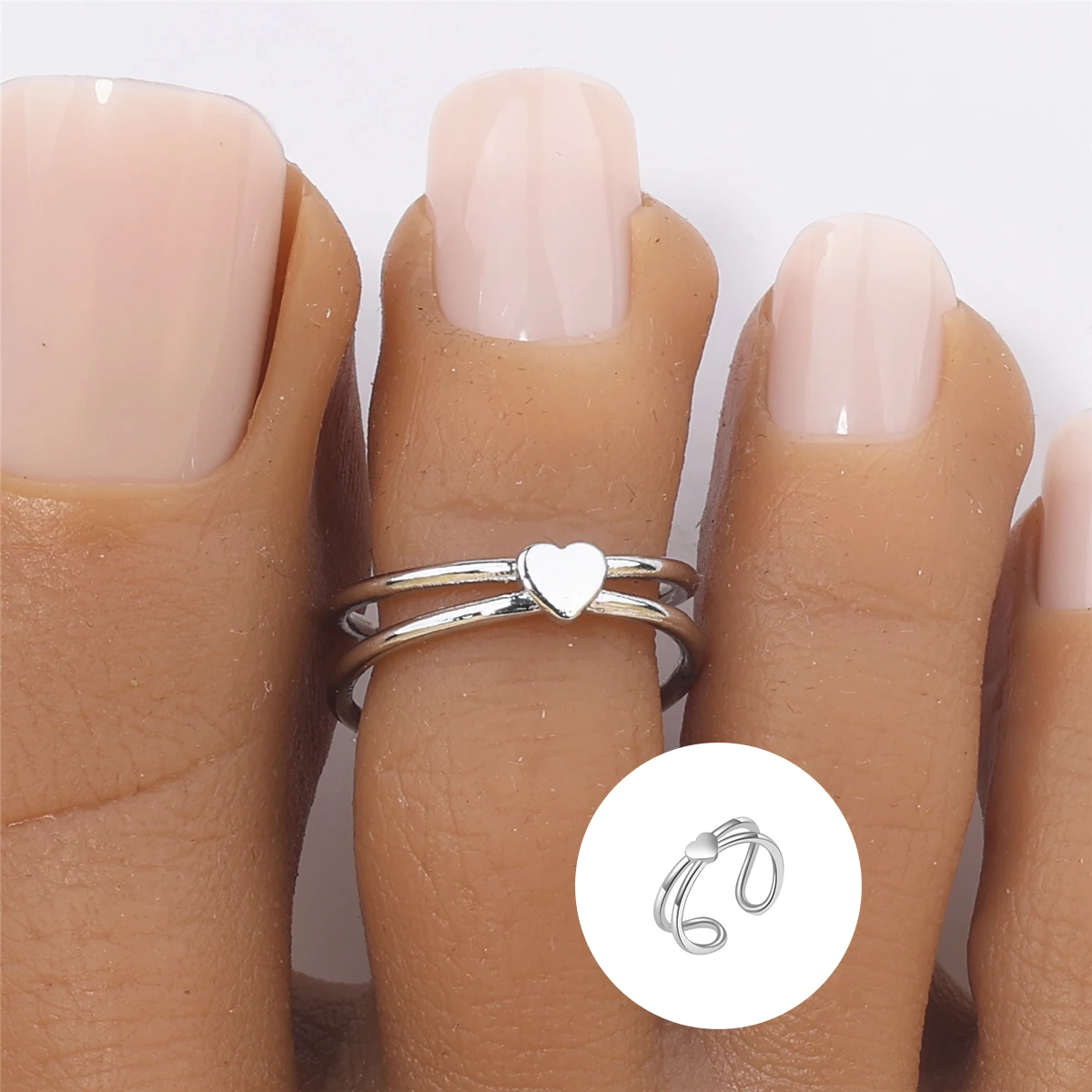 Women\'s Hot Summer Beach Style Gold Silver Color Foot Ring Love Classic Personality Simple Gifts Daily Wear Girls\' Jewelry